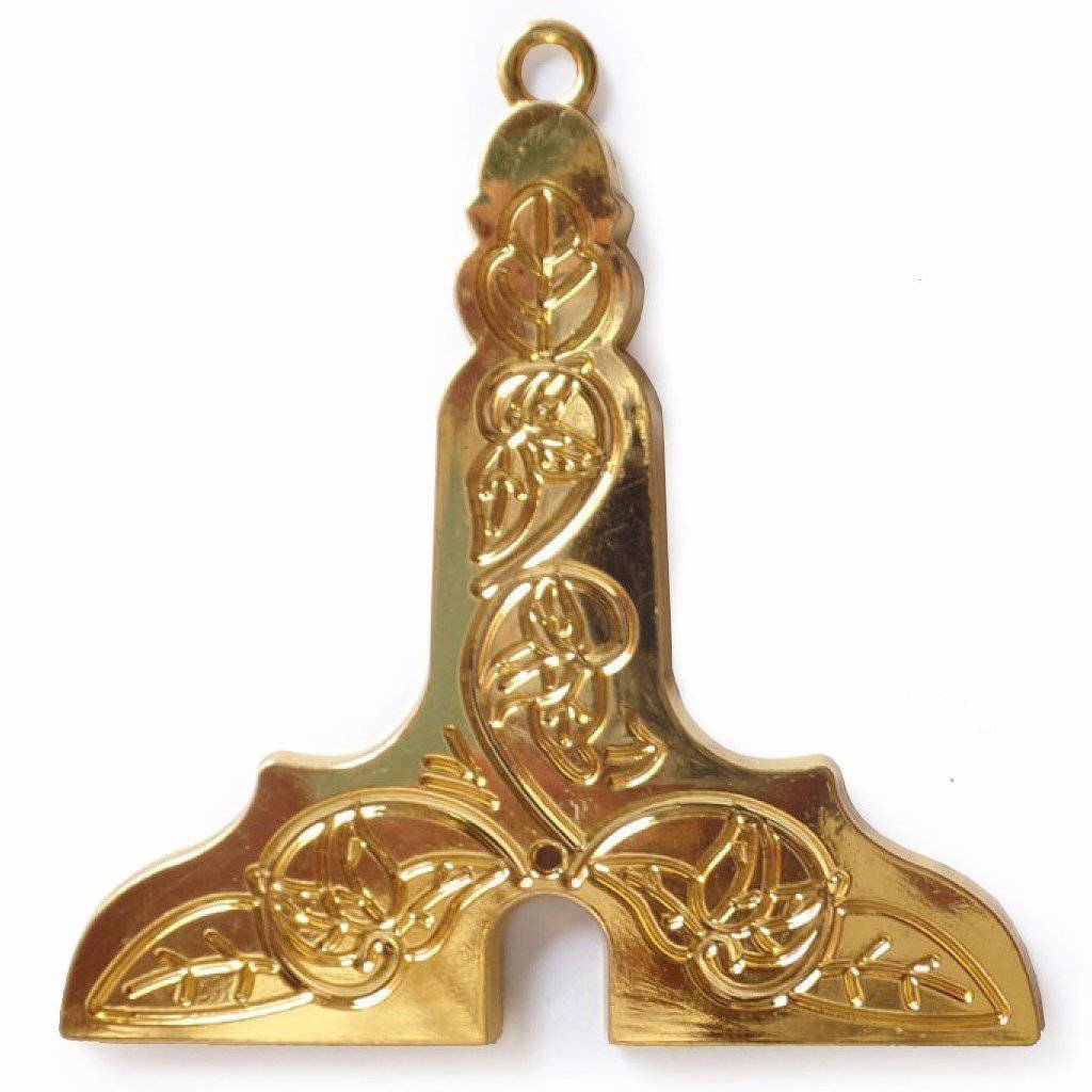 Senior Warden Blue Lodge Officer Collar Jewel - Gold Craft - Bricks Masons