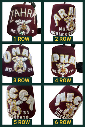 Shriners Fez Hat - Hand Embroidery - Bricks Masons