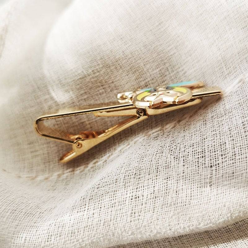 Shriners Tie Clip - Metal Gold Plated - Bricks Masons