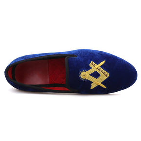 Master Mason Blue Lodge Shoe - Embroidery Square and Compass (Multiple Colors)