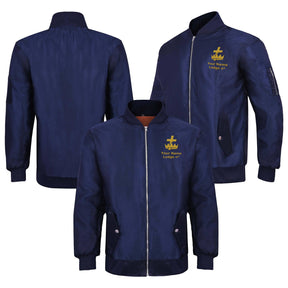 Knights Templar Commandery Jacket - Nylon Blue Color With Gold Embroidery - Bricks Masons