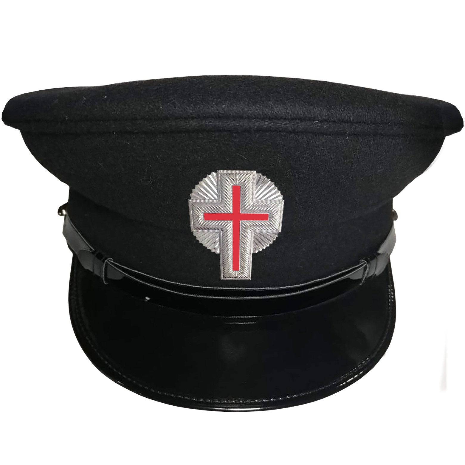 Sir Knight Knights Templar Fatigue Cap - Black Silver - Bricks Masons