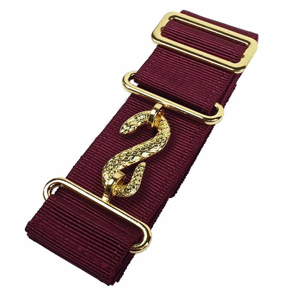 Universal Apron Belt Extender - Maroon Belt with Silver/Gold Clasp - Bricks Masons