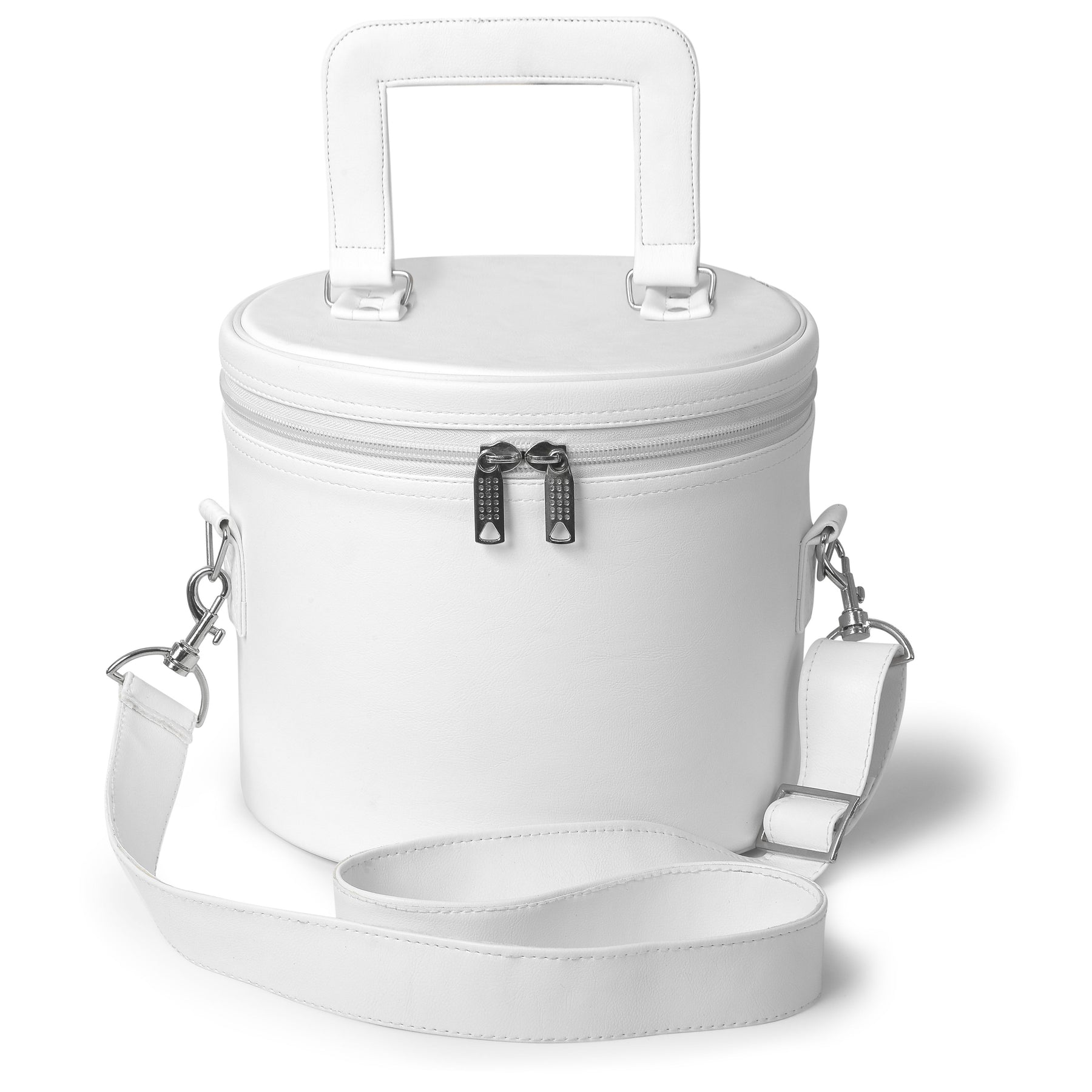 Masonic Fez Case - Imitation White Leather With Strap & Handle - Bricks Masons