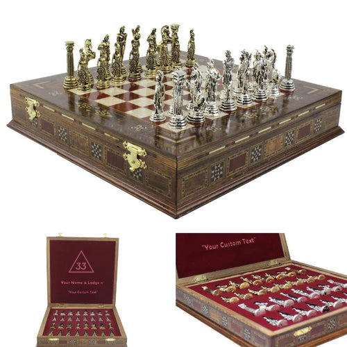 33rd Degree Scottish Rite Chess Set - Hand Workmanship Patterns - Bricks Masons