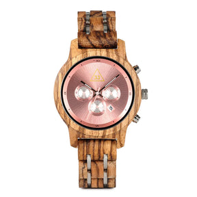 33rd Degree Scottish Rite Wristwatch - Various Wood Colors - Bricks Masons