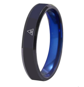 33rd Degree Scottish Rite Ring - Black With Blue Tungsten - Bricks Masons