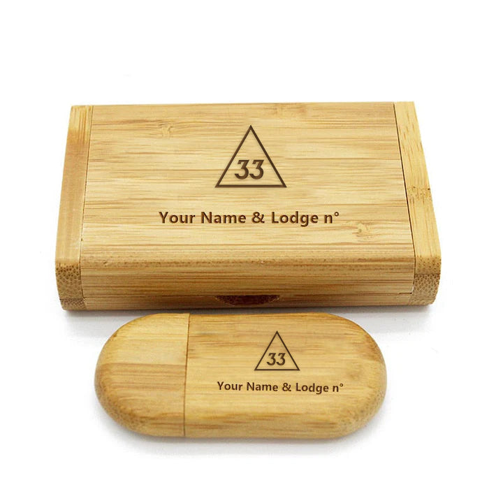 33rd Degree Scottish Rite USB Flash Drives - Various Wood Colors - Bricks Masons