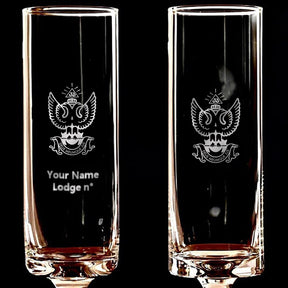 33rd Degree Scottish Rite Champagne Flute - Wings Up 2 Pieces Set - Bricks Masons