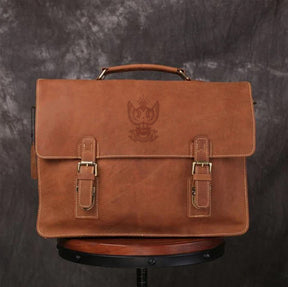 33rd Degree Scottish Rite Briefcase - Wings Up Handmade Leather - Bricks Masons