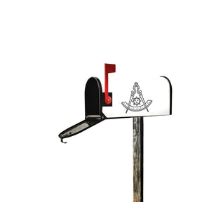 Past Master Blue Lodge California Regulation Mailbox Cover - Magnetic & Waterproof - Bricks Masons