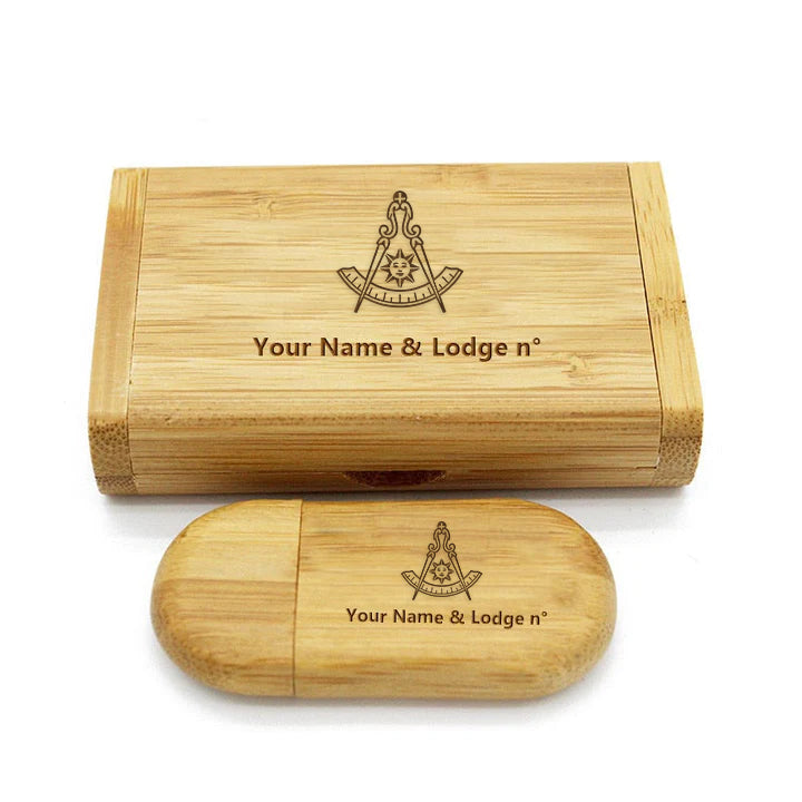 Past Master Blue Lodge California Regulation USB Flash Drives - Various Wood Colors - Bricks Masons