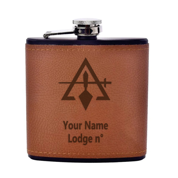 Council Flask - Leather & Stainless Steel - Bricks Masons