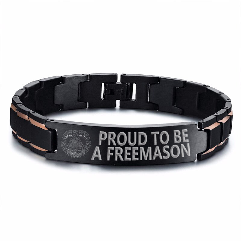 Grand Master Blue Lodge Bracelet - Stainless Steel - Bricks Masons