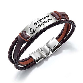 Past Master Blue Lodge Bracelet - Black & Brown - Bricks Masons