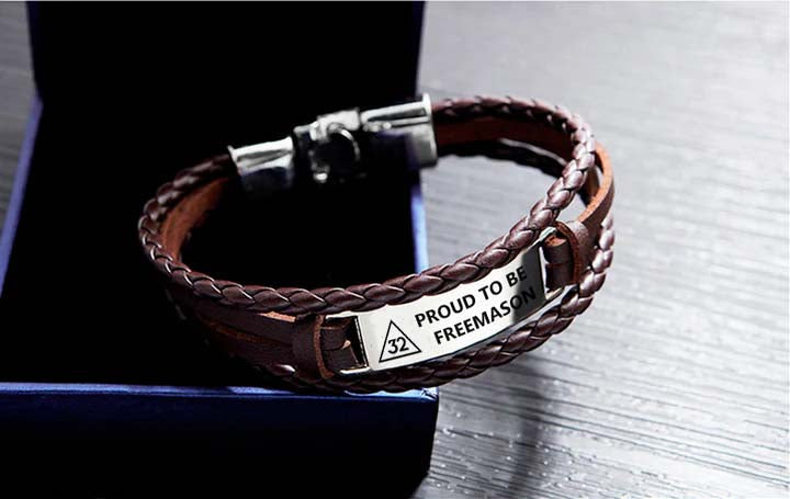 32nd Degree Scottish Rite Bracelet - Black & Brown - Bricks Masons