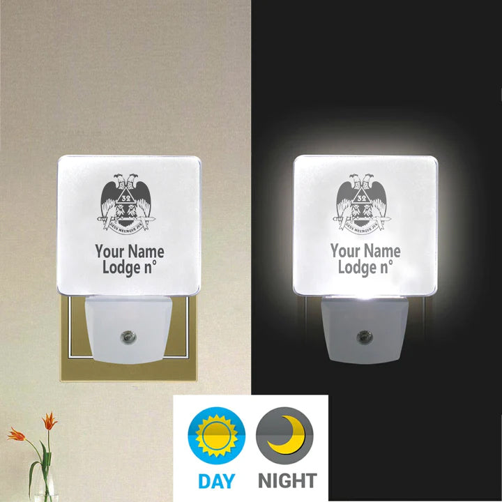 32nd Degree Scottish Rite LED Sign - Wings Down 2 Pieces Plug-in - Bricks Masons