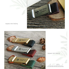 32nd Degree Scottish Rite Pen Holder - Wings Down Leather Brass - Bricks Masons