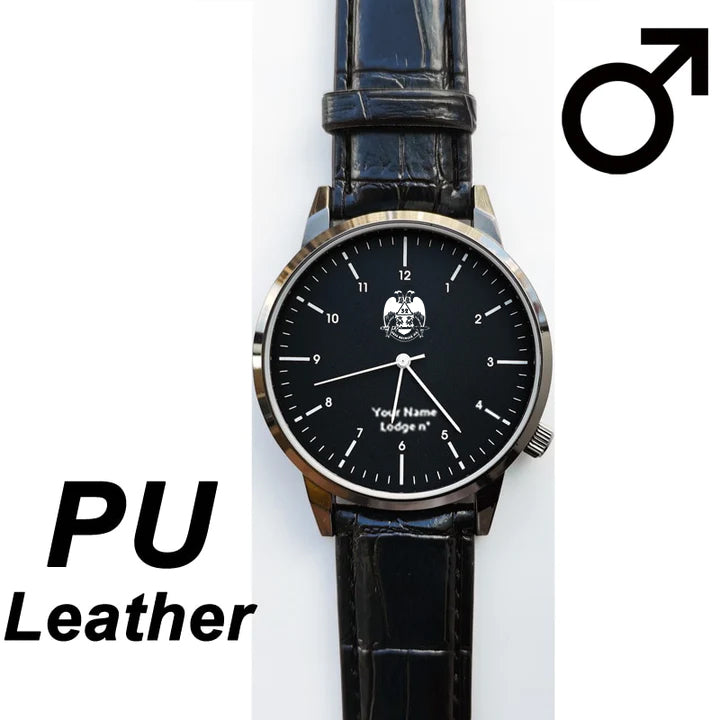 32nd Degree Scottish Rite Wristwatch - Wings Down Various Colors - Bricks Masons