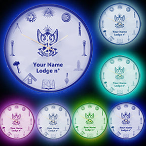 33rd Degree Scottish Rite Clock - Wings Up Frame with LED - Bricks Masons