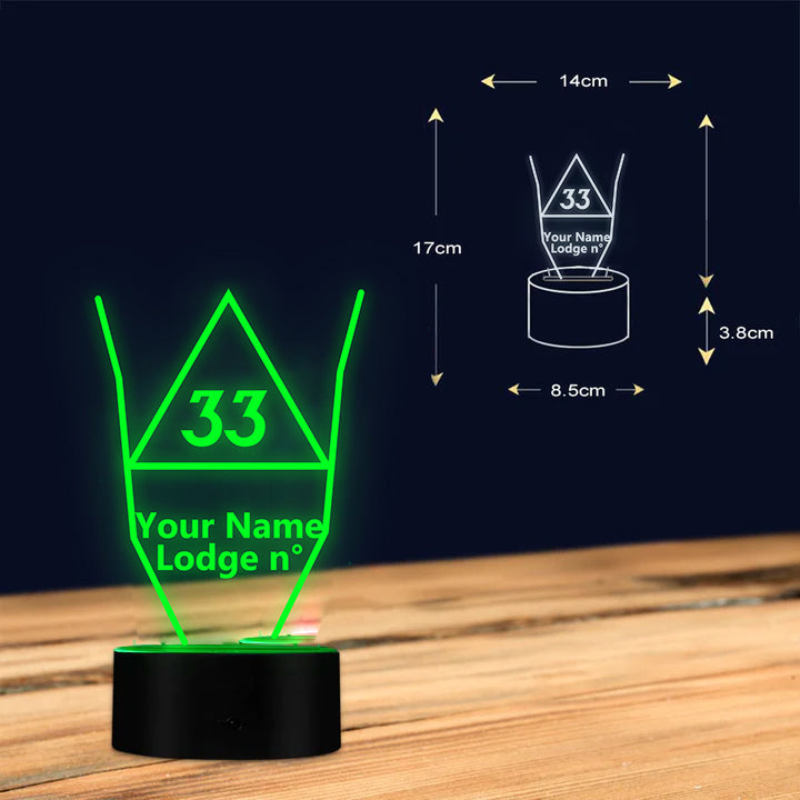 33rd Degree Scottish Rite LED Sign - Various Colors - Bricks Masons