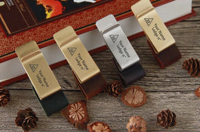 33rd Degree Scottish Rite Pen Holder - Leather Brass - Bricks Masons