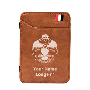 33rd Degree Scottish Rite Wallet - Wings Down Black & Brown - Bricks Masons