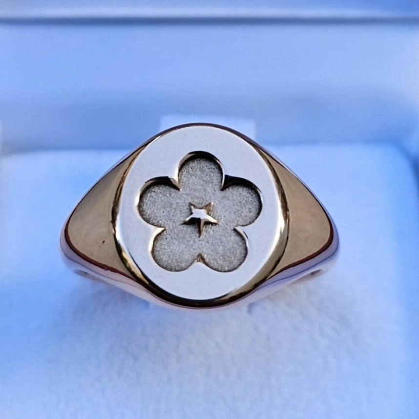 Masonic Ring - Forget Me Not 9K Rose Gold - Bricks Masons