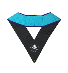 Worshipful Master Memphis Misraim French Regulation Collar - Handmade Embroidery - Bricks Masons