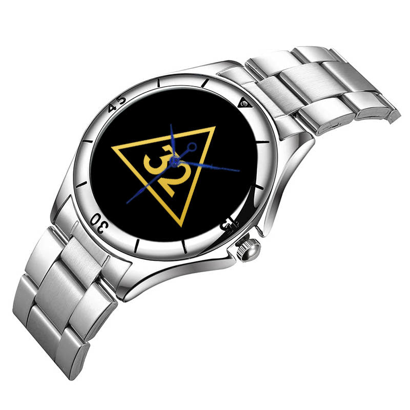 32nd Degree Scottish Rite Wristwatch - Stainless Steel - Bricks Masons