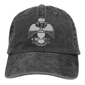 33rd Degree Scottish Rite Baseball Cap - Wings Down Various Colors - Bricks Masons