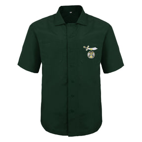 Shriners T-Shirt - Green Hand Embroidery - Bricks Masons