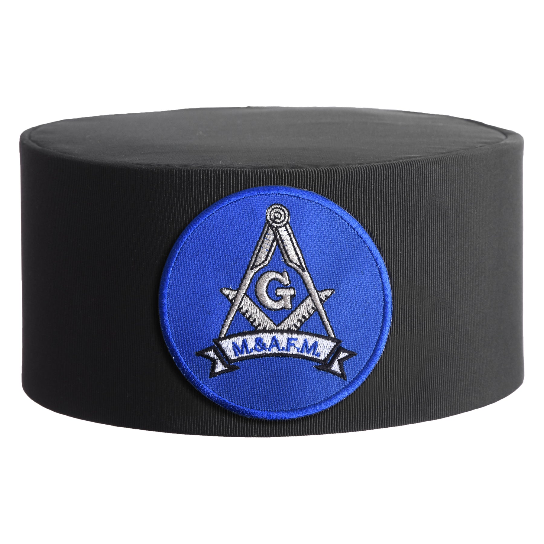 Master Mason Blue Lodge Crown Cap - Black With Blue Patch - Bricks Masons