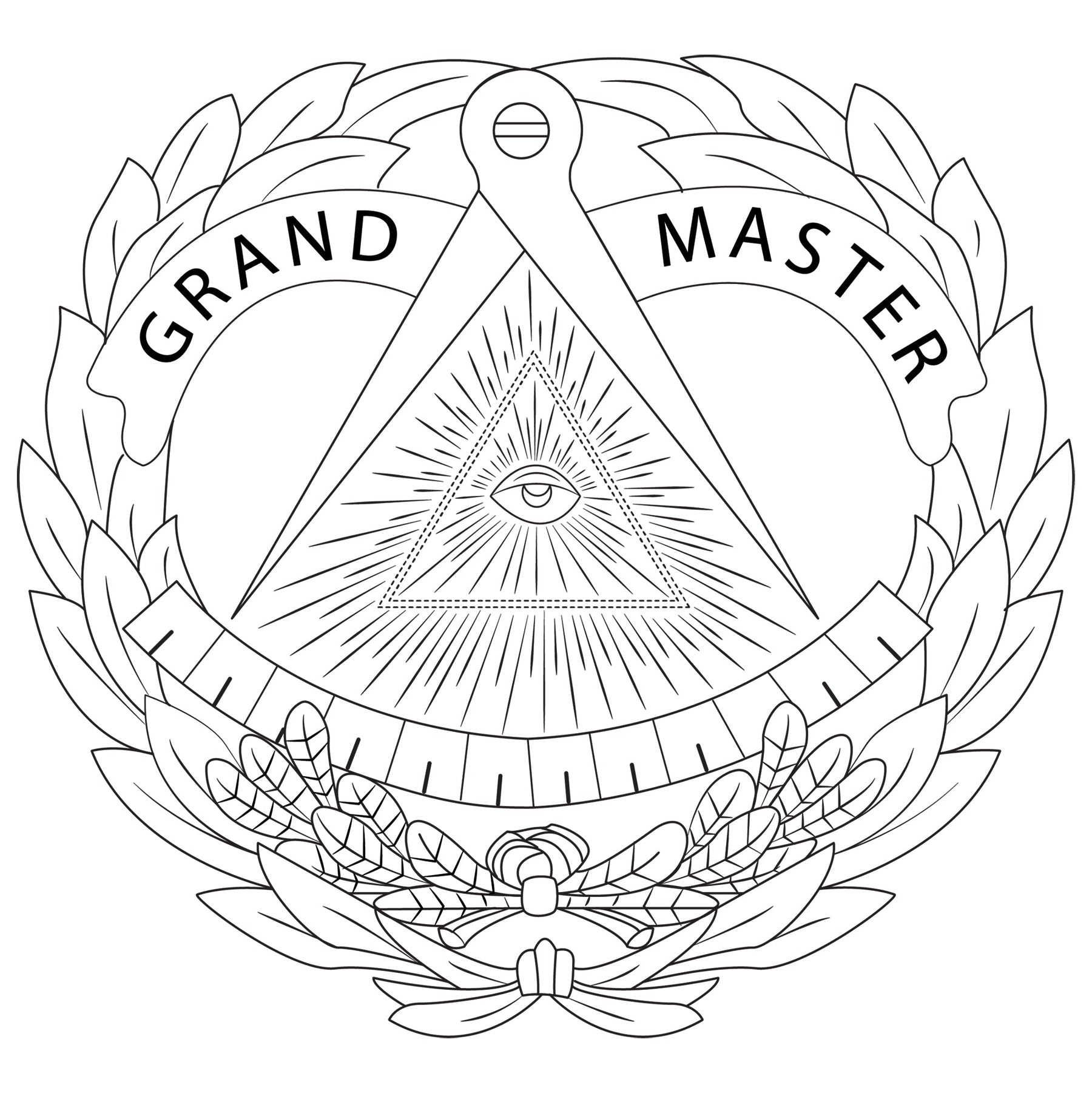 Grand Master Blue Lodge Ring - Black Blue Tungsten - Bricks Masons