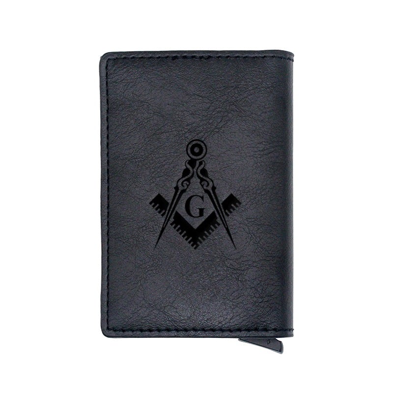 Master Mason Blue Lodge Wallet - Compass And Square G and Credit Card Holder (4 colors) - Bricks Masons