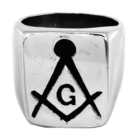 Master Mason Blue Lodge Ring - Stainless Steel