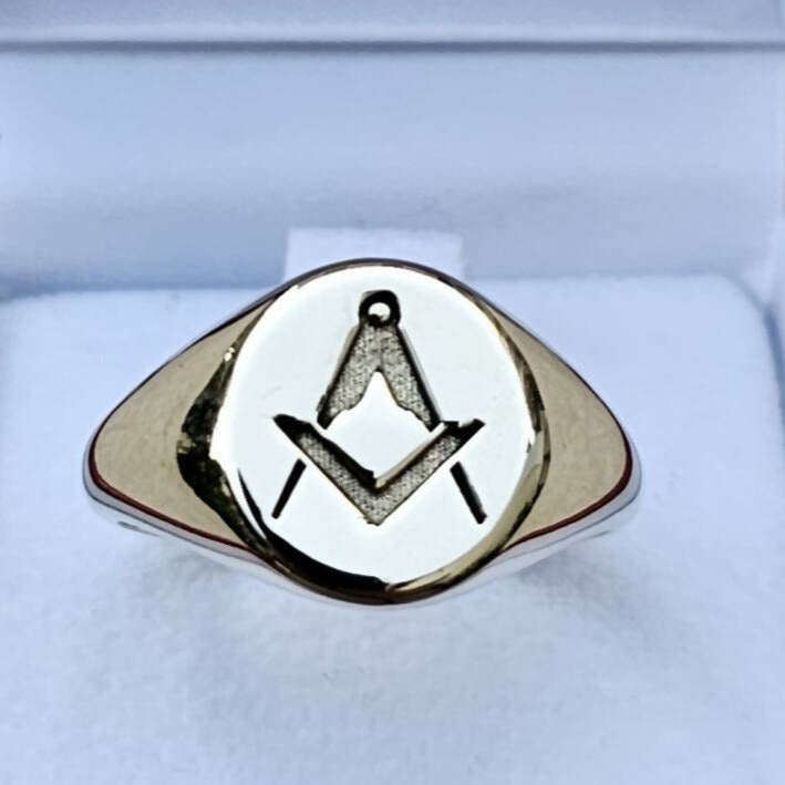 Master Mason Blue Lodge Ring - 9K Gold - Bricks Masons