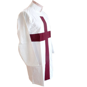 Knights Templar English Regulation Tunic -  Red Cross & White - Bricks Masons