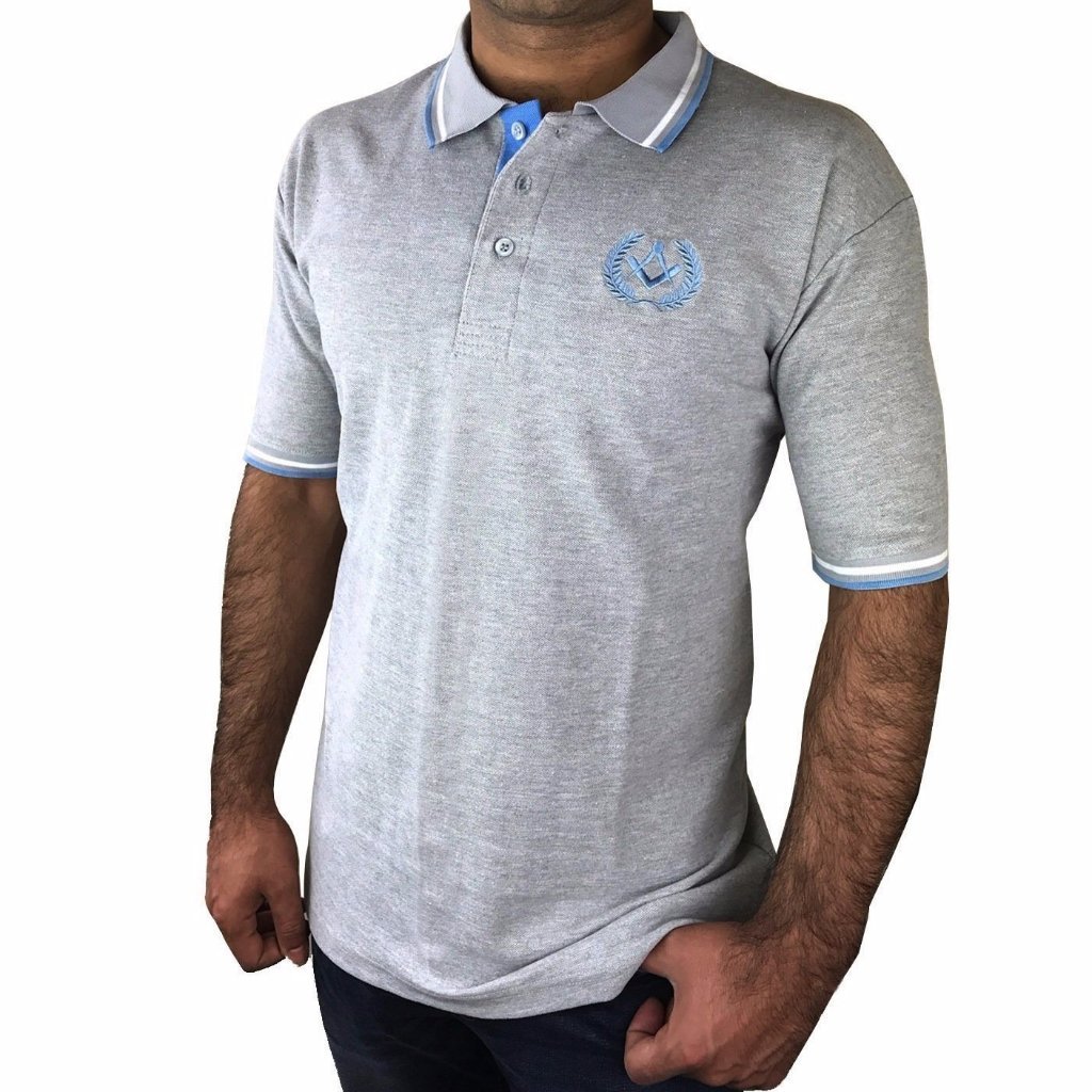 Master Mason Blue Lodge Polo Shirt - Black, Grey, Blue - Bricks Masons