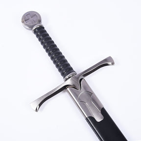 Knights Templar Commandery Sword - Black Hilt and Silver Scabbard - Bricks Masons