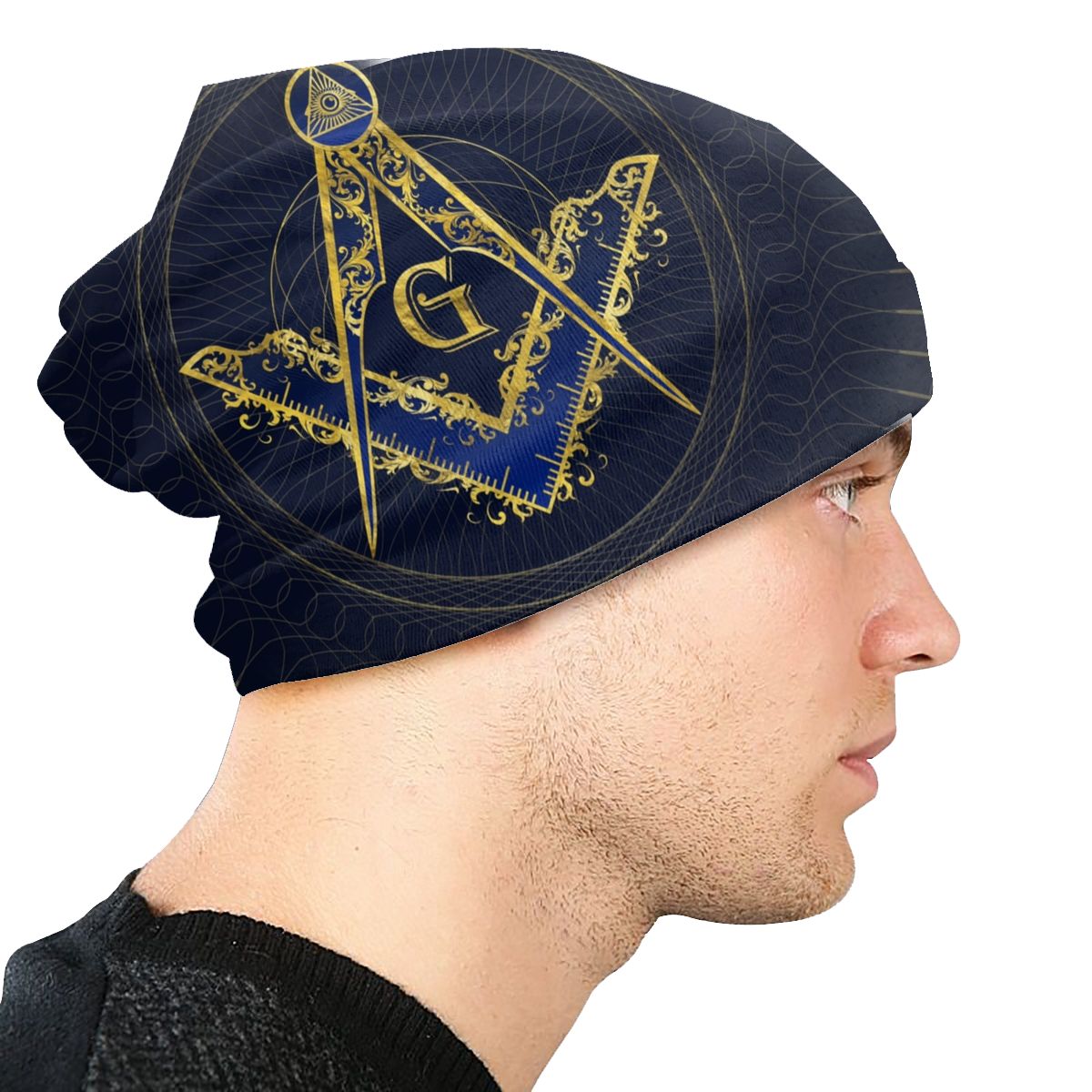 Master Mason Blue Lodge Beanie - Evil Eye Symbol - Bricks Masons