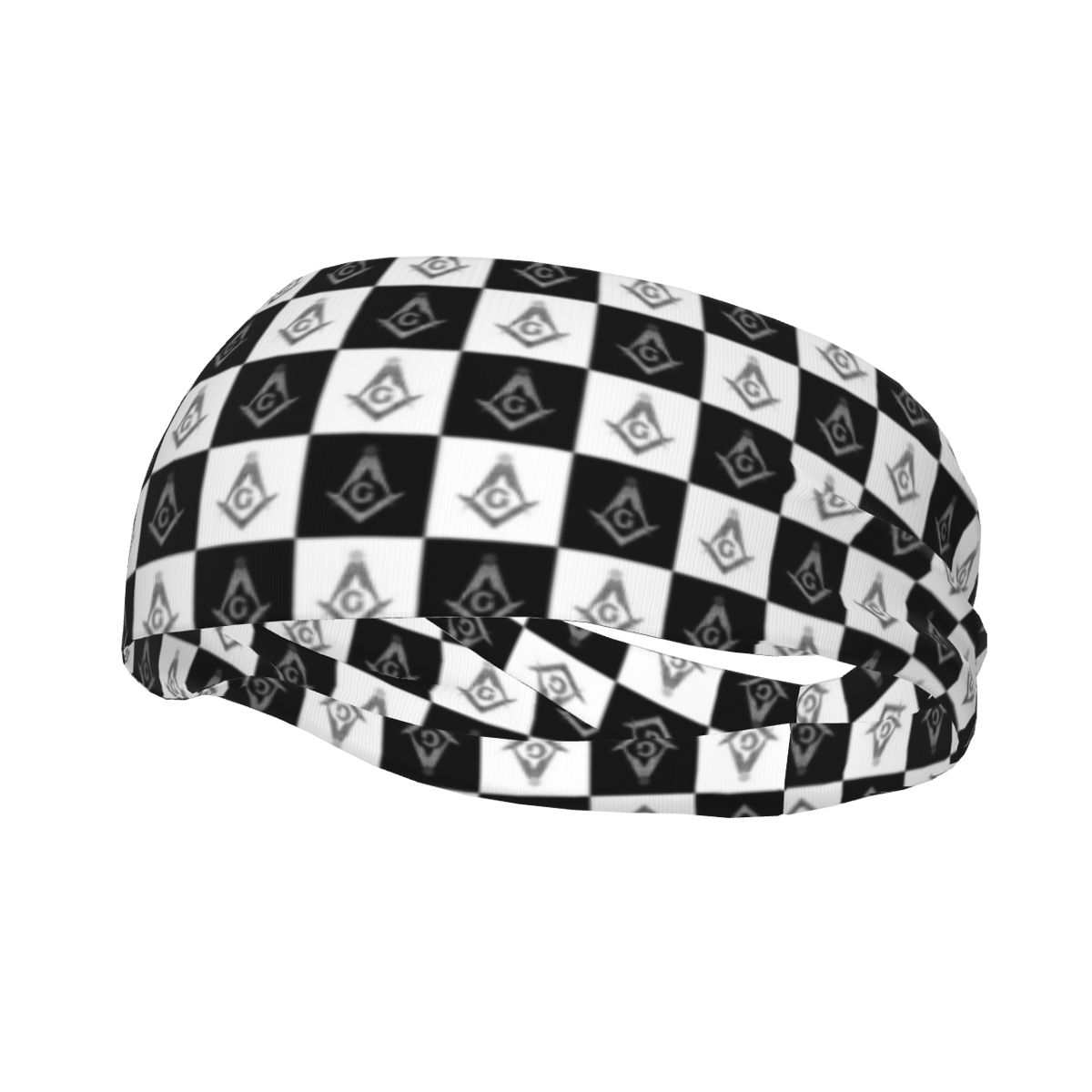 Master Mason Blue Lodge Headband - Checkered Square and Compass G