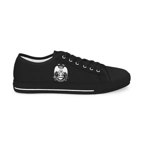 32nd Degree Scottish Rite Sneaker - Wings Down Low Top Black & White - Bricks Masons