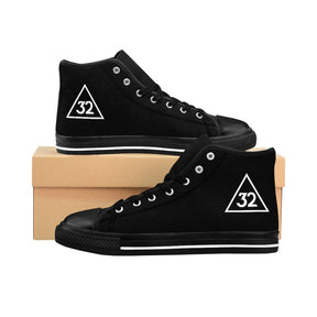 32nd Degree Scottish Rite Sneaker - High-top Black & White - Bricks Masons