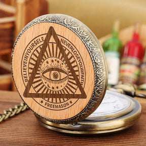 Eye Of Providence Pocket Watch - Quartz - Bricks Masons
