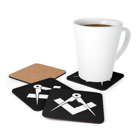 Master Mason Blue Lodge Coaster - 4 Pieces Square & Compass Set - Bricks Masons