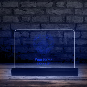 Grand Master Blue Lodge LED Sign - 3D Glowing light - Bricks Masons