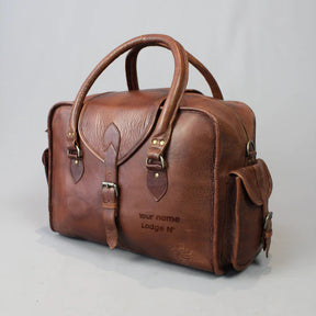 Grand Master Blue Lodge Travel Bag - Vintage Brown Leather - Bricks Masons