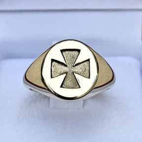 Knights Templar Commandery Ring - 14K Gold - Bricks Masons