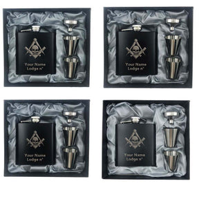 Widows Sons Flask - 2 Shot Glasses & Funnel - Bricks Masons